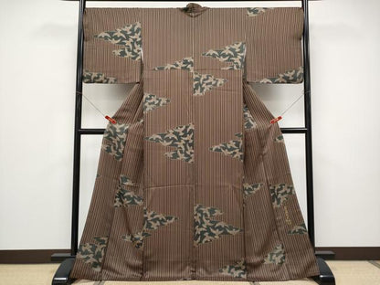 平和屋着物●極上　染色作家　斉藤三才　小紋　三才鳥　逸品　CYAA5020s6