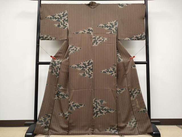 平和屋着物●極上　染色作家　斉藤三才　小紋　三才鳥　逸品　CYAA5020s6