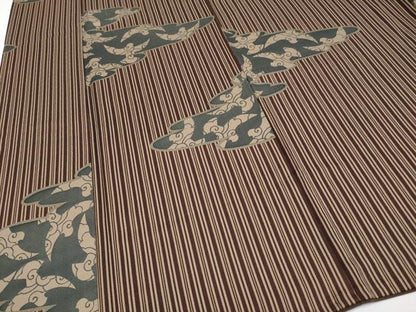 平和屋着物●極上　染色作家　斉藤三才　小紋　三才鳥　逸品　CYAA5020s6