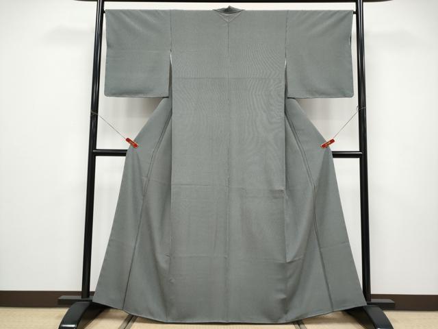 平和屋着物●極上　洗える最高級着物　＜英＞はなぶさ謹製　江戸小紋　万筋　黒地×潤色　逸品　未使用　CYAA5029s6 洗える 着物 江戸小紋 袷 毛万筋 鉄黒色 M L サイズ 日本製 レディース