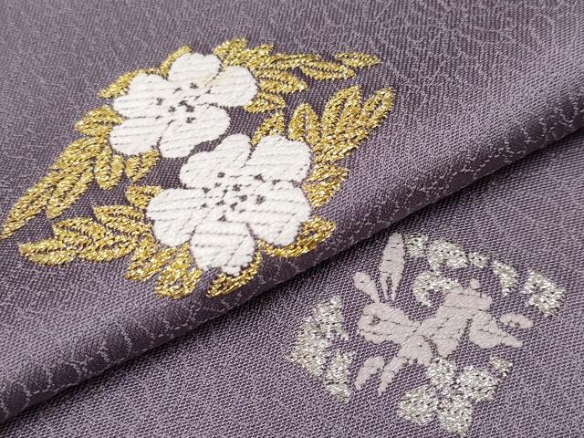 平和屋本店●極上　山口美術織物　皇室　伊勢神宮御用　西陣織　訪問着　唐織　兎草花菱文　金銀糸　葡萄鼠色地　逸品　CYAA5030s6
