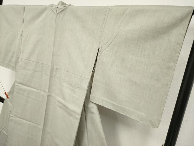 平和屋本店▽極上　本場結城紬　重要無形文化財　単衣　色無地　砂色　証紙付き　逸品　未使用　CYAA5031s6