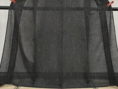 平和屋本店＊極上　夏物　本場夏結城　奥順謹製　織り：青木静子　縞　黒地　証紙付き　逸品　CYAA5039s6