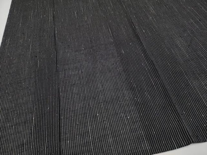 平和屋本店＊極上　夏物　本場夏結城　奥順謹製　織り：青木静子　縞　黒地　証紙付き　逸品　CYAA5039s6