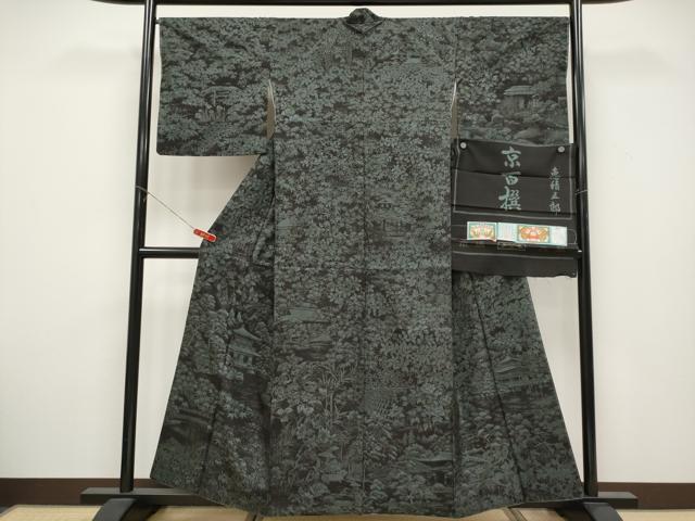平和屋本店●極上 白泥染の第一人者・絣の魔術師 恵積五郎 本場大島紬 恵大島織物謹製 9マルキ 泥染 京百選 証紙付 逸品 未使用 CYAA5053s6