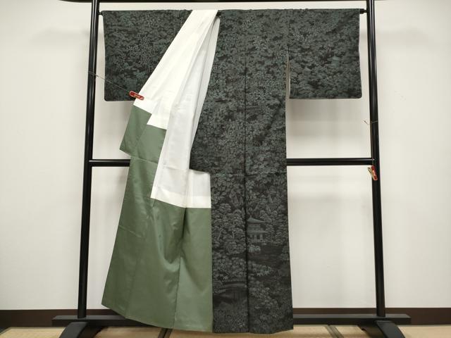 平和屋本店●極上 白泥染の第一人者・絣の魔術師 恵積五郎 本場大島紬 恵大島織物謹製 9マルキ 泥染 京百選 証紙付 逸品 未使用 CYAA5053s6