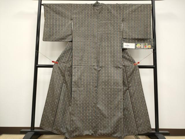 平和屋本店●極上　本場琉球　読谷山花織　紬地　草木染　仲宗根めぐみ　錆鼠色地　証紙付き　逸品　CYAA5054s6