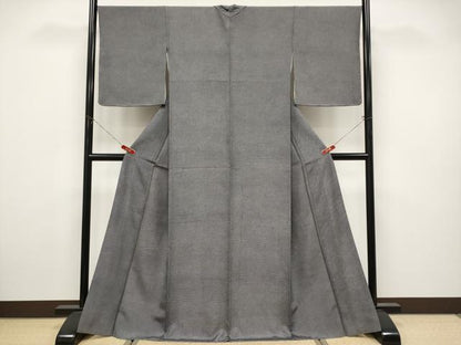 平和屋本店●希少　日本工芸会正会員　藍田正雄の父・藍田春吉　江戸小紋　行儀　黒地　逸品　未使用　CYAA5059s6