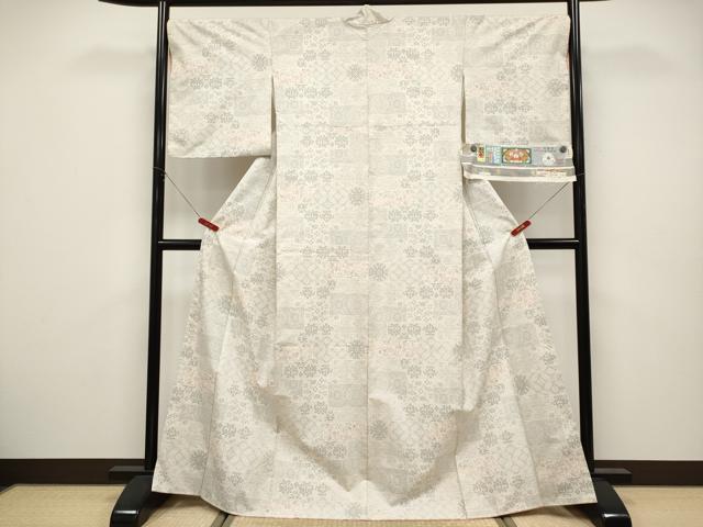 平和屋本店●極上　本場大島紬　恵大島織物謹製　白大島　9マルキ　白恵泥　更沙の詠　黒木恵子作　証紙付き　逸品　未使用　CYAA5061s6