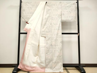 平和屋本店●極上　本場大島紬　恵大島織物謹製　白大島　9マルキ　白恵泥　更沙の詠　黒木恵子作　証紙付き　逸品　未使用　CYAA5061s6