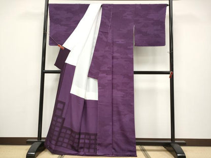 平和屋本店●極上　重要無形文化財　人間国宝　中村勇二郎　江戸小紋　草木染　想い出百選　桑の実色　証紙付き　逸品　未使用　CYAA5064s6