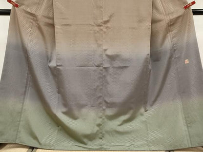 平和屋本店●極上　伝統工芸士　曽根武勇　訪問着　お召　菱文　逸品　CYAA5065s6