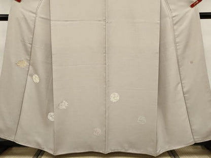 平和屋本店●極上　山口美術織物　皇室　伊勢神宮御用　西陣織　訪問着　唐織　花丸文　金銀糸　灰梅色地　逸品　CYAA5074s6