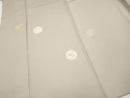 平和屋本店●極上　山口美術織物　皇室　伊勢神宮御用　西陣織　訪問着　唐織　花丸文　金銀糸　灰梅色地　逸品　CYAA5074s6