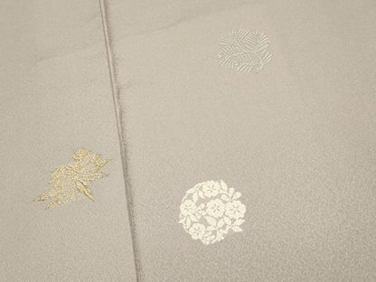 平和屋本店●極上　山口美術織物　皇室　伊勢神宮御用　西陣織　訪問着　唐織　花丸文　金銀糸　灰梅色地　逸品　CYAA5074s6