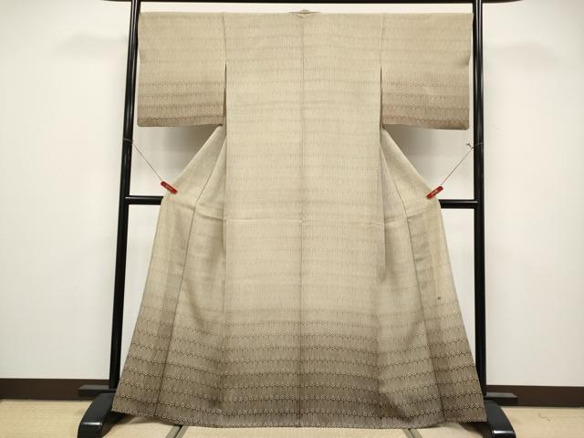 平和屋本店▽希少　染織作家　渋紙型　渋谷和子　訪問着　単衣　横段文　暈し染め　逸品　CYAA5075s6