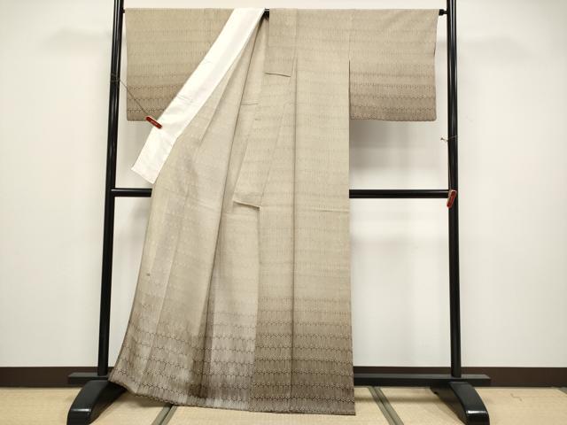 平和屋本店▽希少　染織作家　渋紙型　渋谷和子　訪問着　単衣　横段文　暈し染め　逸品　CYAA5075s6