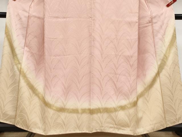 平和屋本店●極上　皇室献上作家　北出与三郎　訪問着　大王松　暈し染め　金彩　珊瑚色地　逸品　CYAA5076s6