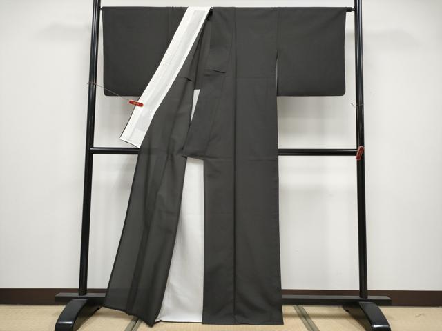 平和屋本店＊極上 夏物 西陣 うす御召 風通織 黒地 上代49万 反端付き 逸品 CYAA5079s6