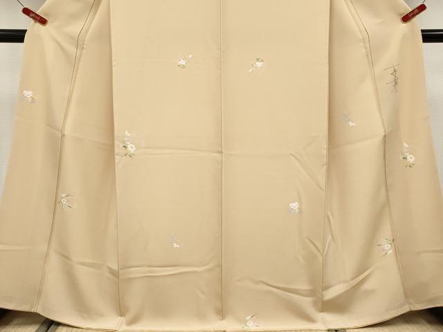 平和屋本店●極上　京加賀友禅　百貫石峰　小紋　舞花文　香色地　逸品　CYAA5094s6