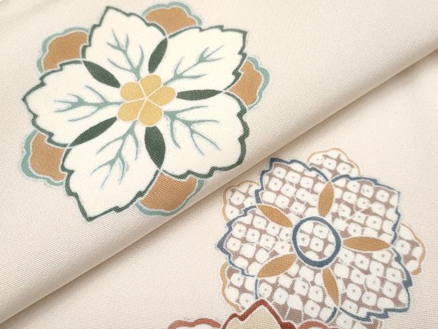 平和屋本店●極上　小紋　舞花文　伊と幸　灰梅色　反端付き　逸品　CYAA5095s6