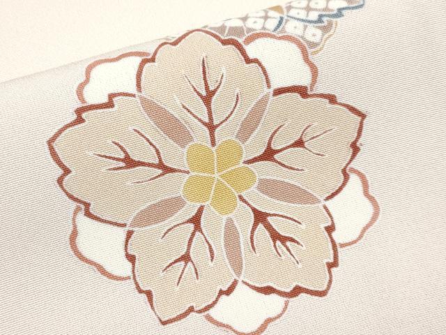 平和屋本店●極上　小紋　舞花文　伊と幸　灰梅色　反端付き　逸品　CYAA5095s6