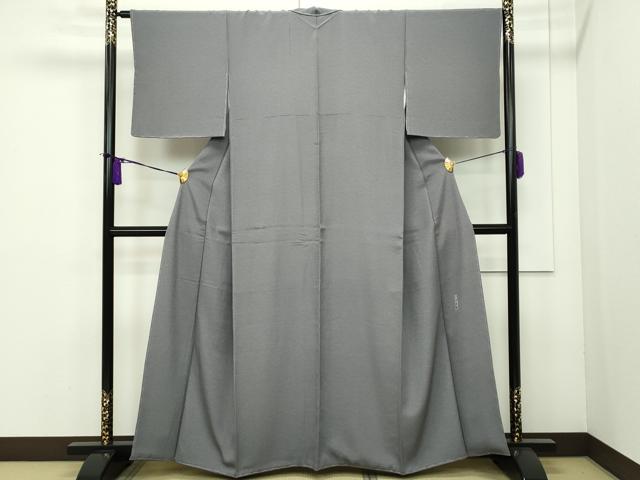 平和屋本店●極上 人間国宝 初代 六谷梅軒(六谷紀久男) 錐彫 重要無形文化財伊勢型紙 江戸小紋 老松 紫鼠色 反端付 逸品 未使用 CZAA0982s4