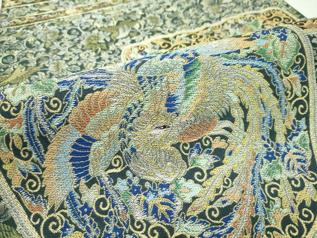 平和屋本店●極上 西陣 川島織物 六通太鼓柄 本袋帯 唐織 鳳凰花唐草文 金銀糸 三越扱い 逸品 CZAA1086s5