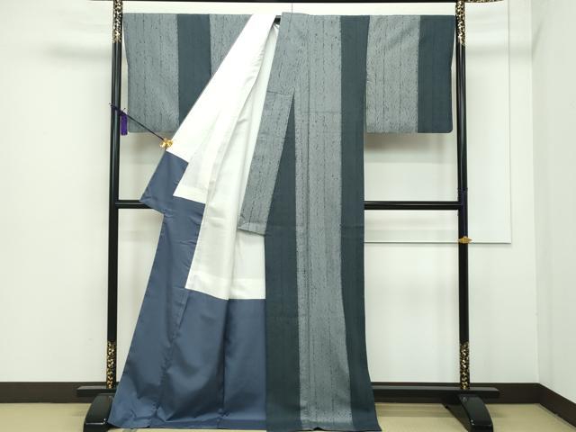 平和屋本店●極上 名門 藤娘きぬたや・総絞り 本場縞大島紬 大島絞り 間道 武島織物謹製 証紙付き 逸品 CZAA1123s5