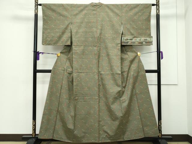 平和屋本店●極上 日本工芸会正会員 秋山眞和 綾の手紬 手織 反端付き 逸品 未使用 CZAA1144s5