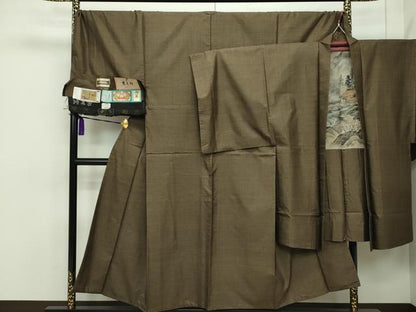 平和屋本店■極上　男性　本場大島紬　アンサンブル　キングサイズ　吉三郎　吉織物謹製　泥染め　９マルキ　証紙付き　逸品　CZAA1218s5