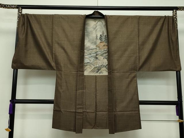 平和屋本店■極上　男性　本場大島紬　アンサンブル　キングサイズ　吉三郎　吉織物謹製　泥染め　９マルキ　証紙付き　逸品　CZAA1218s5