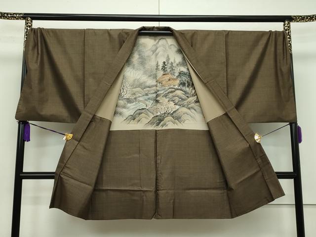 平和屋本店■極上　男性　本場大島紬　アンサンブル　キングサイズ　吉三郎　吉織物謹製　泥染め　９マルキ　証紙付き　逸品　CZAA1218s5