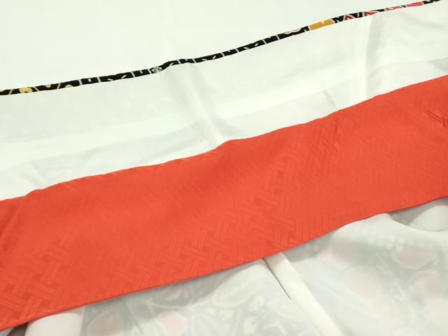 平和屋本店●極上 和染紅型 栗山紅型 栗山吉三郎 振袖 松 黒地 鬼しぼ縮緬 逸品 CZAA1223s5
