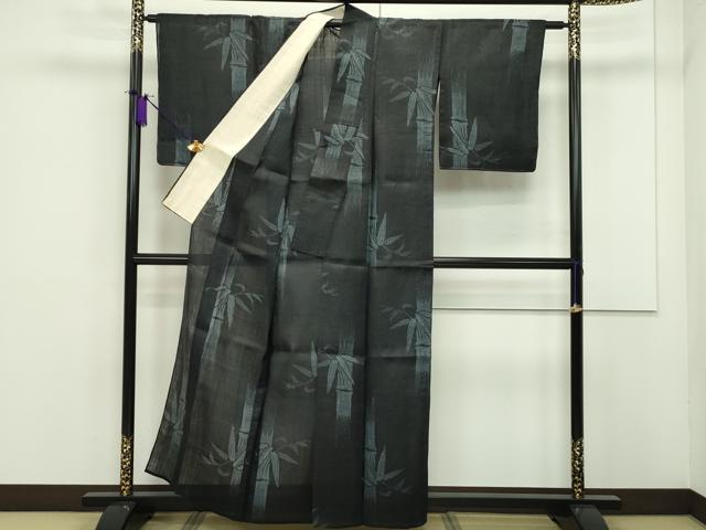 平和屋本店■極上　夏物　重要無形文化財　本場宮古上布　笹竹文　苧麻　逸品　未使用　CZAA1264s5