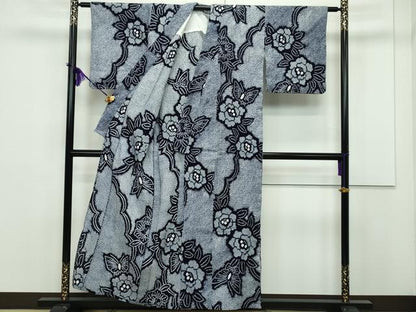 平和屋本店■極上　夏物　浴衣　有松鳴海絞り　花蝶文　綿　逸品　CZAA1267s5