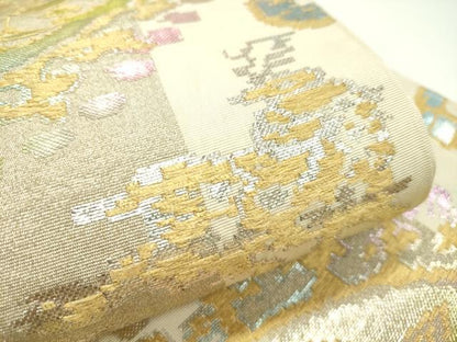 平和屋本店●最高級 龍村平蔵製 六通柄 本袋帯 円文白虎錦 金銀糸 逸品 CZAA1291s5