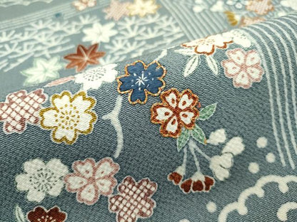 平和屋本店●極上 九寸名古屋帯 駒刺繍 松竹梅 鬼しぼ縮緬 逸品 CZAA1300s5
