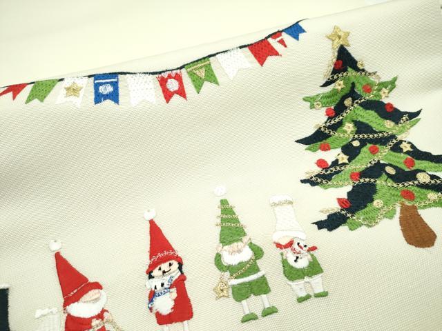 平和屋本店■極上　九寸名古屋帯　総刺繍　クリスマス　ツリー　サンタクロース　金糸　逸品　新品　CZAA1302s5