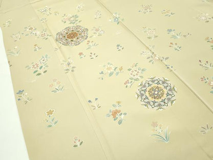 平和屋本店■極上　創業460年・千總　訪問着　駒刺繍　正倉院草花文　金彩　丁子色地　逸品　CZAA1315s5