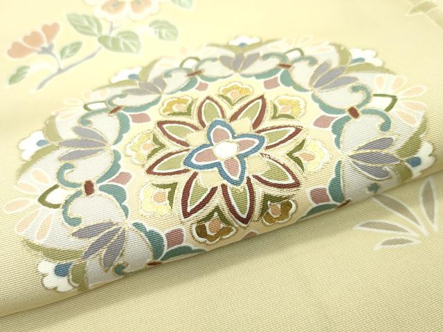 平和屋本店■極上　創業460年・千總　訪問着　駒刺繍　正倉院草花文　金彩　丁子色地　逸品　CZAA1315s5