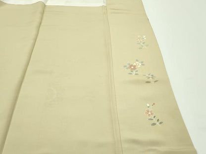 平和屋本店■極上　創業460年・千總　訪問着　駒刺繍　正倉院草花文　金彩　丁子色地　逸品　CZAA1315s5