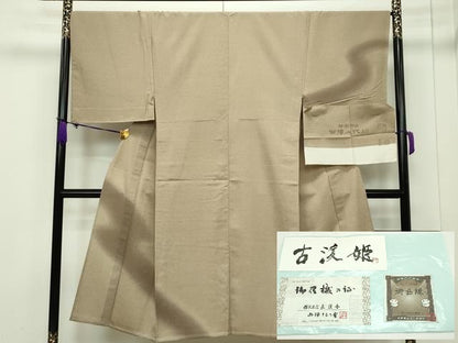 平和屋本店▽極上 京都・西陣 織元ブランド 秦流舎 男性 訪問着 単衣 お召地 古渡姫 証紙・反端付き 逸品 未使用 CZAA1321s5