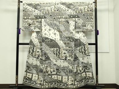 平和屋本店●極上 訪問着 総刺繍 スワトウ刺繍 壁画文様 金糸 逸品 CZAA1376s5