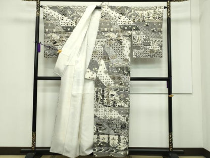 平和屋本店●極上 訪問着 総刺繍 スワトウ刺繍 壁画文様 金糸 逸品 CZAA1376s5