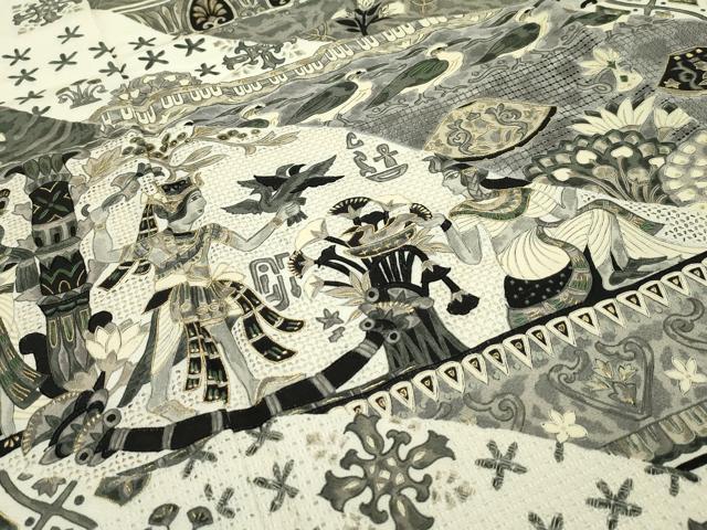 平和屋本店●極上 訪問着 総刺繍 スワトウ刺繍 壁画文様 金糸 逸品 CZAA1376s5