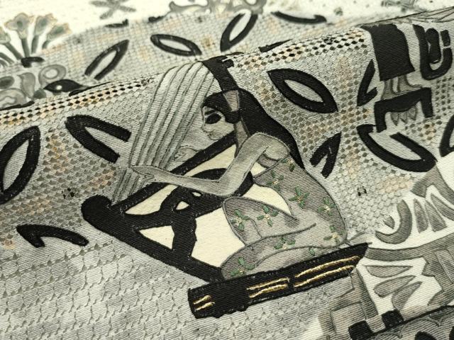平和屋本店●極上 訪問着 総刺繍 スワトウ刺繍 壁画文様 金糸 逸品 CZAA1376s5