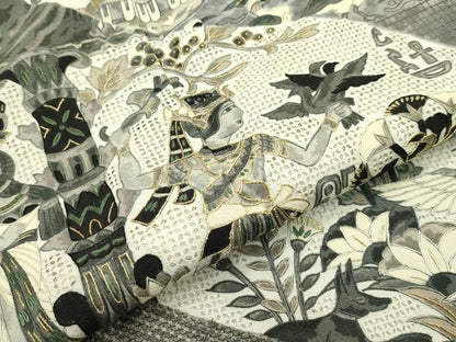平和屋本店●極上 訪問着 総刺繍 スワトウ刺繍 壁画文様 金糸 逸品 CZAA1376s5