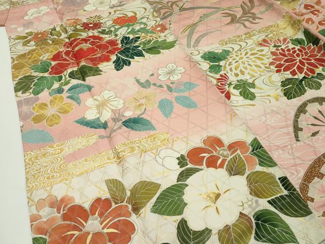 平和屋本店●極上 創業460年・千總 振袖 駒刺繍 草花文 暈し染め 金彩 高島屋扱い 逸品 CZAA1379s5