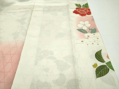 平和屋本店●極上 創業460年・千總 振袖 駒刺繍 草花文 暈し染め 金彩 高島屋扱い 逸品 CZAA1379s5